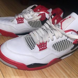 Air Jordan 4 retro Men’s white/fire red black tech gray